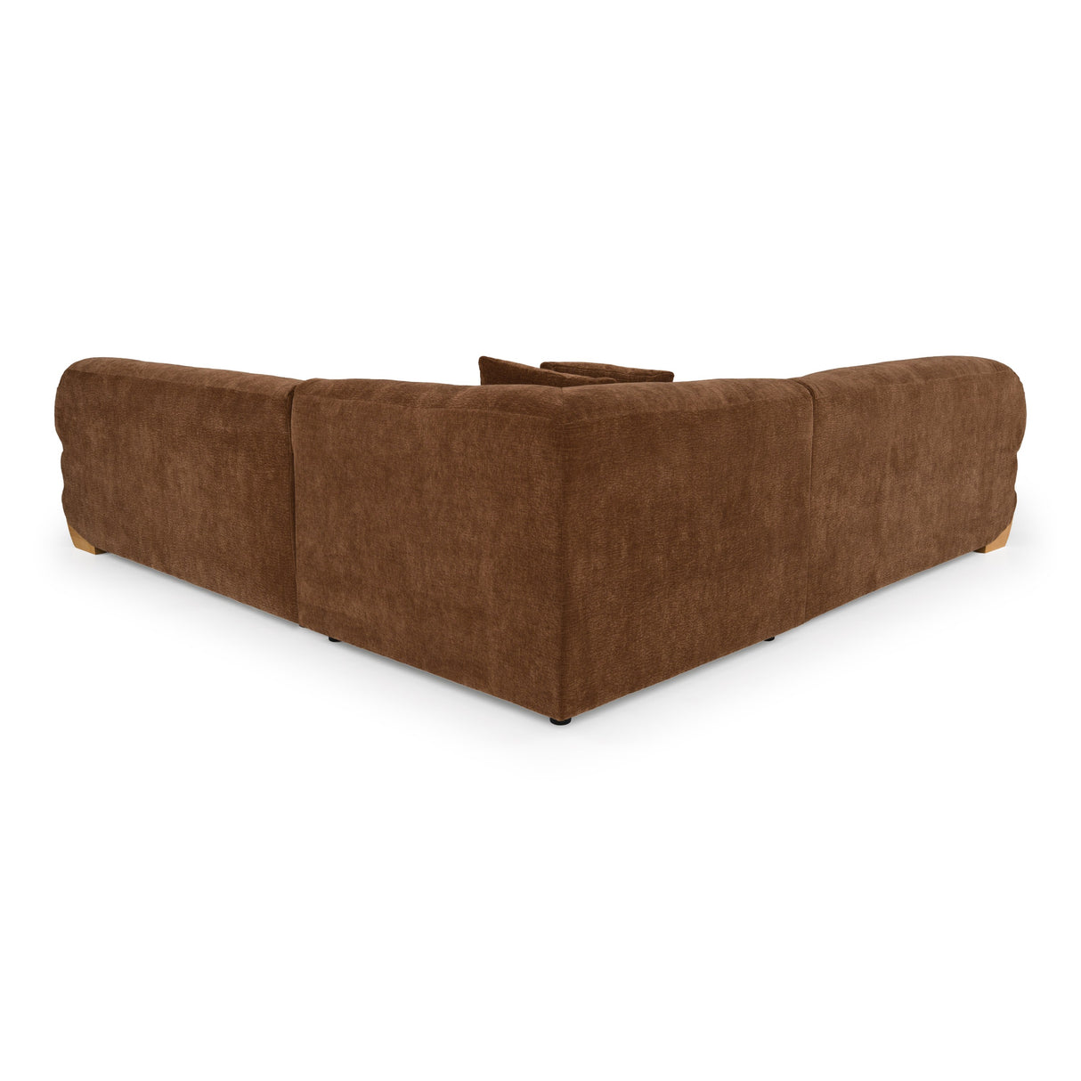 Crockett - Modern Brown Fabric Sectional Sofa - View Image 1