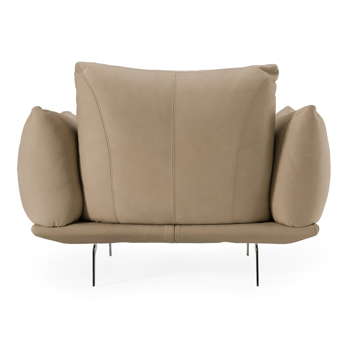 Saint Tropez - Modern Italian Beige Leather Accent Chair - View Image 1