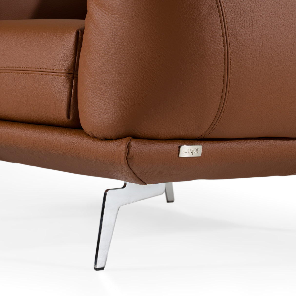 Saint Tropez - Modern Italian Cognac Leather Accent Chair - View Image 1