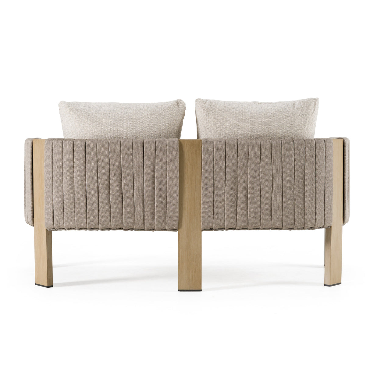 Salvora - Outdoor Beige Fabric & Grey Rope Loveseat - View Image 1