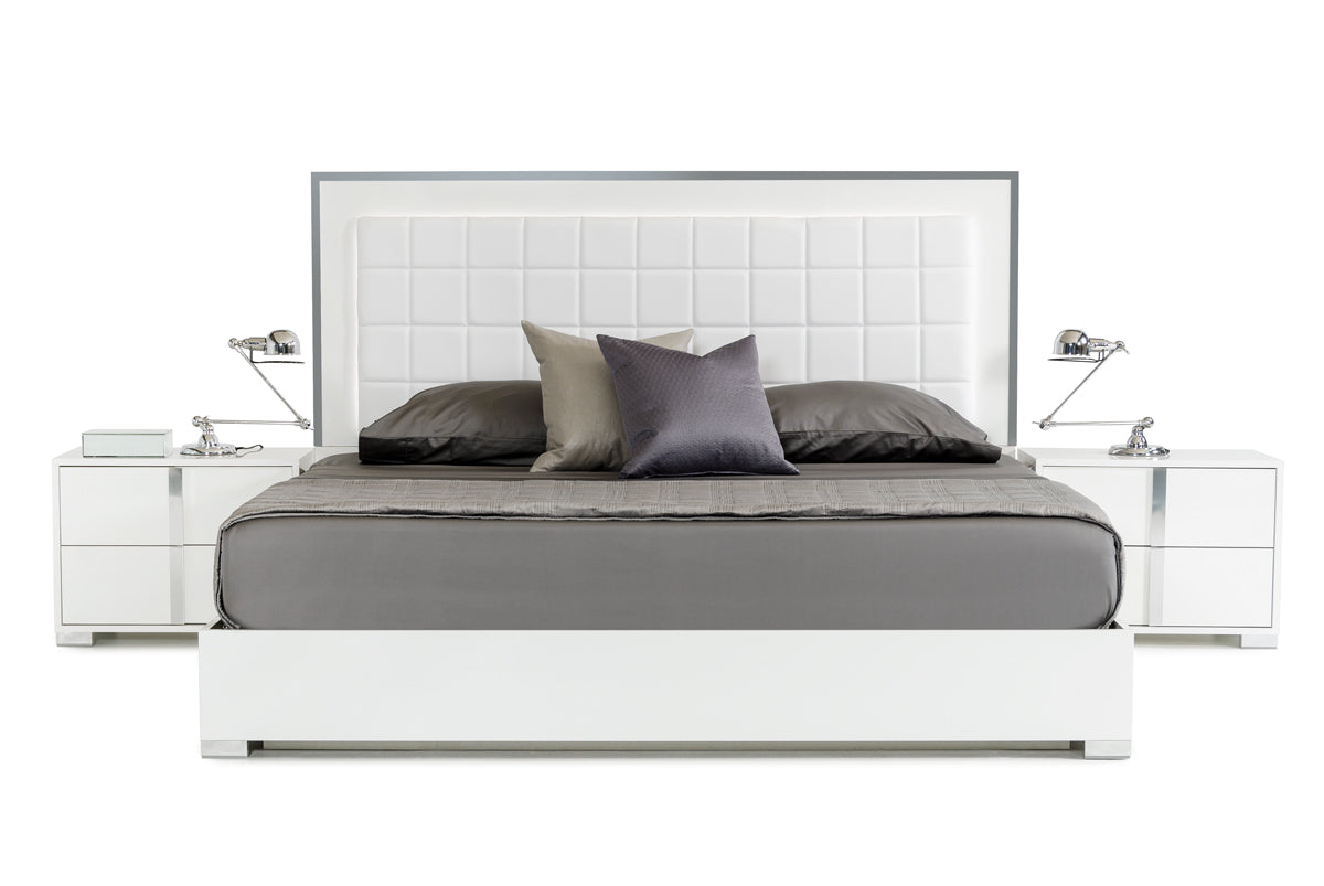 Queen San Marino Modern White Bed - View Image 1