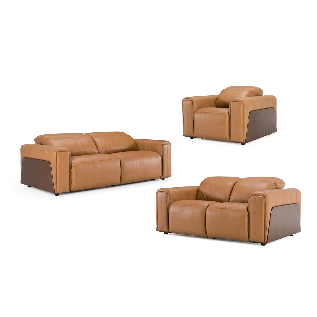 Sandstone Modern Brown Leather Sofa Set with Electric Recliners – VIG Furniture - Home Elegance USA