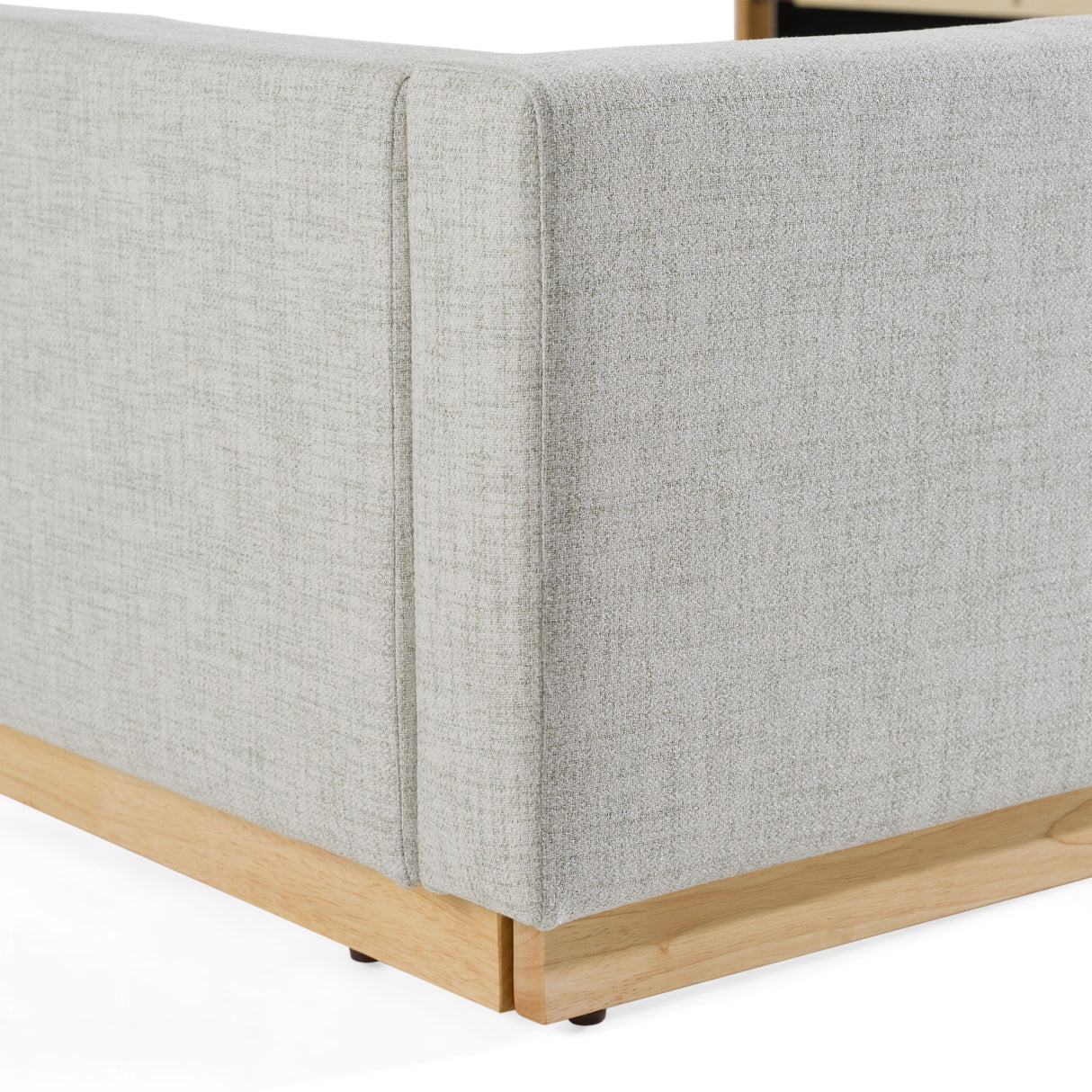 Eastern King Santa Barbara - Modern Grey Fabric + Natural Bed