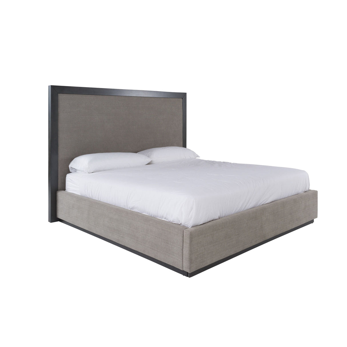 Eastern King Santa Barbara + Santa Monica - Modern Grey Fabric + Grey Wash Bedroom Set