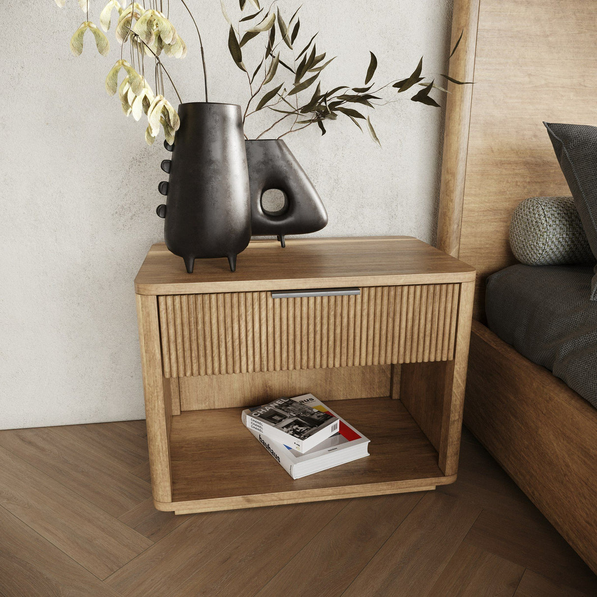 Eastern King Santa Monica - Modern Natural Oak Bedroom Set