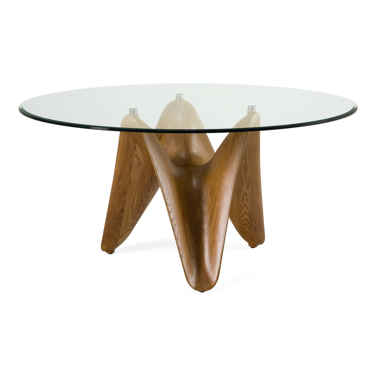 Modrest Seguin - Round Glass + Walnut Dining Table