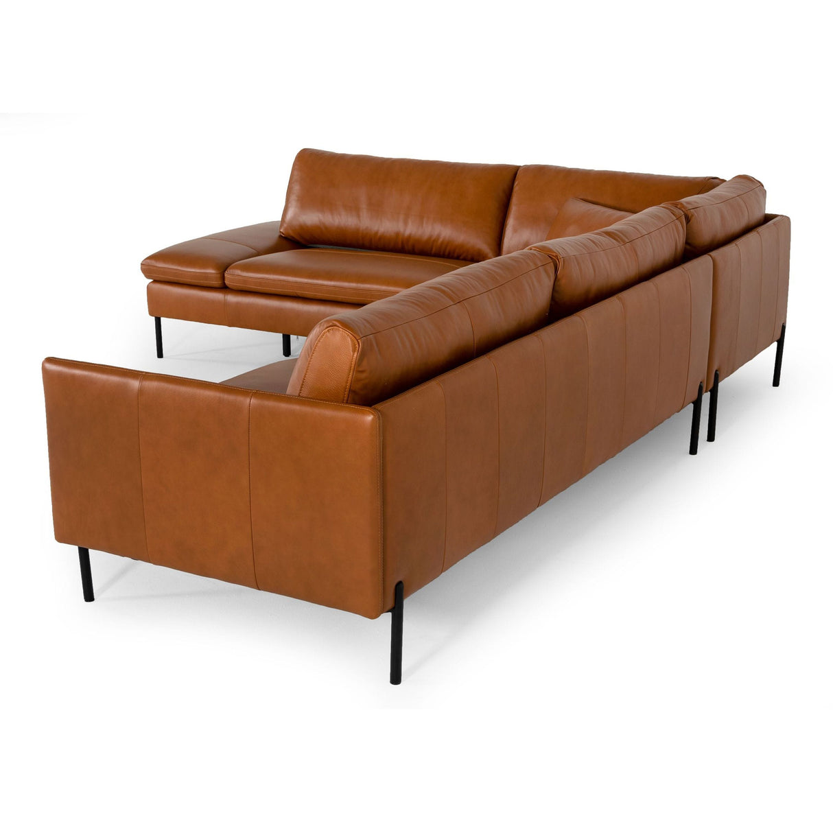 Divani Casa Sherry Modern Cognac Laf Chaise Leather Sectional Sofa Vgkkkf.1061Z-Cgn-Laf-Sect