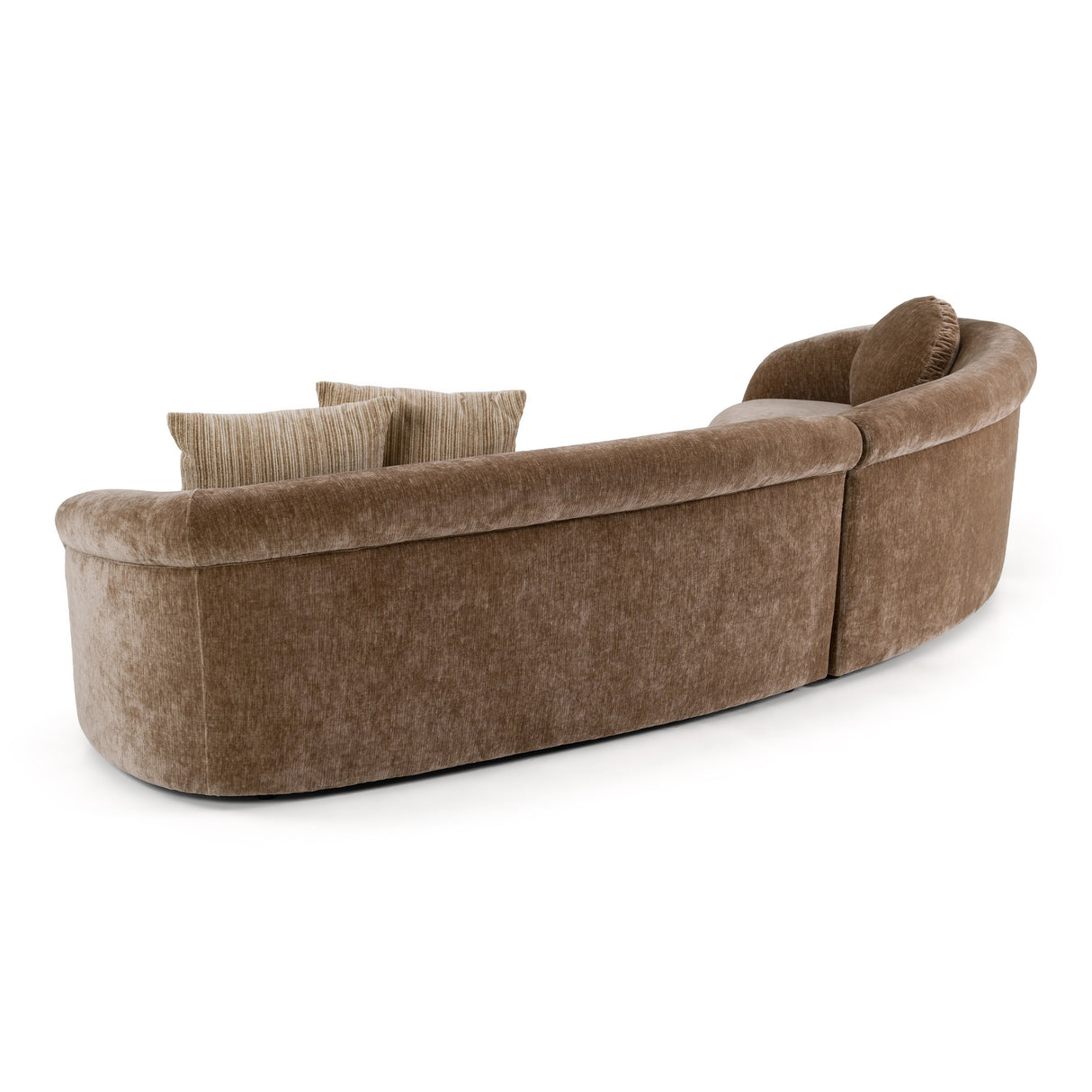 Sheth - Modern Brown Fabric Curved Sectional Sofa - View Image 1