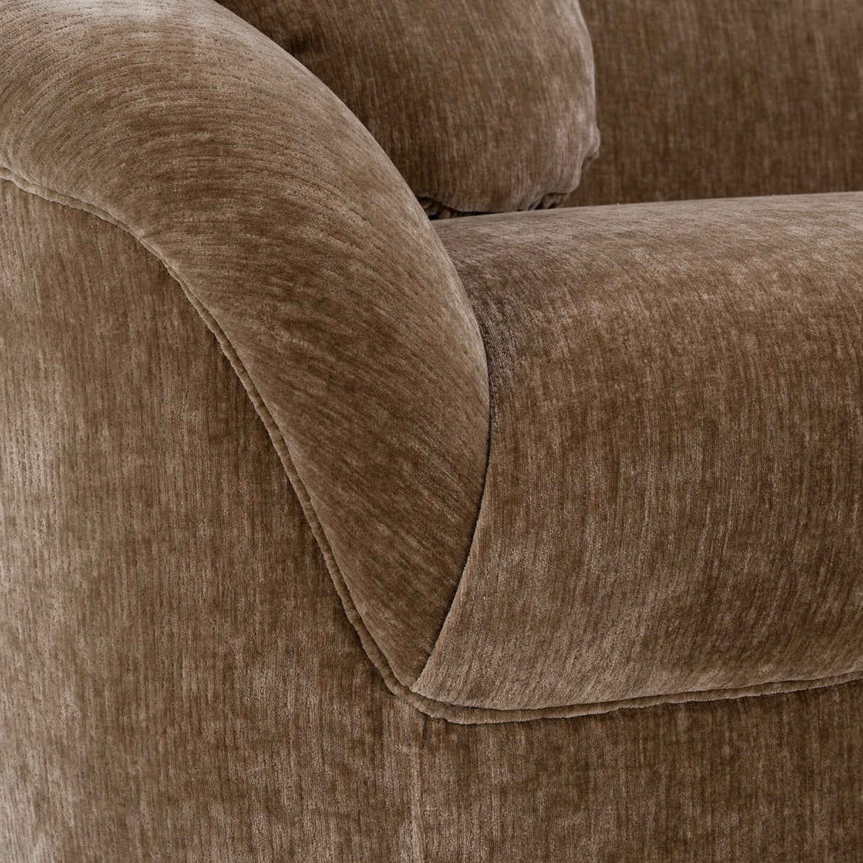 Sheth - Modern Brown Fabric Curved Sectional Sofa - View Image 1