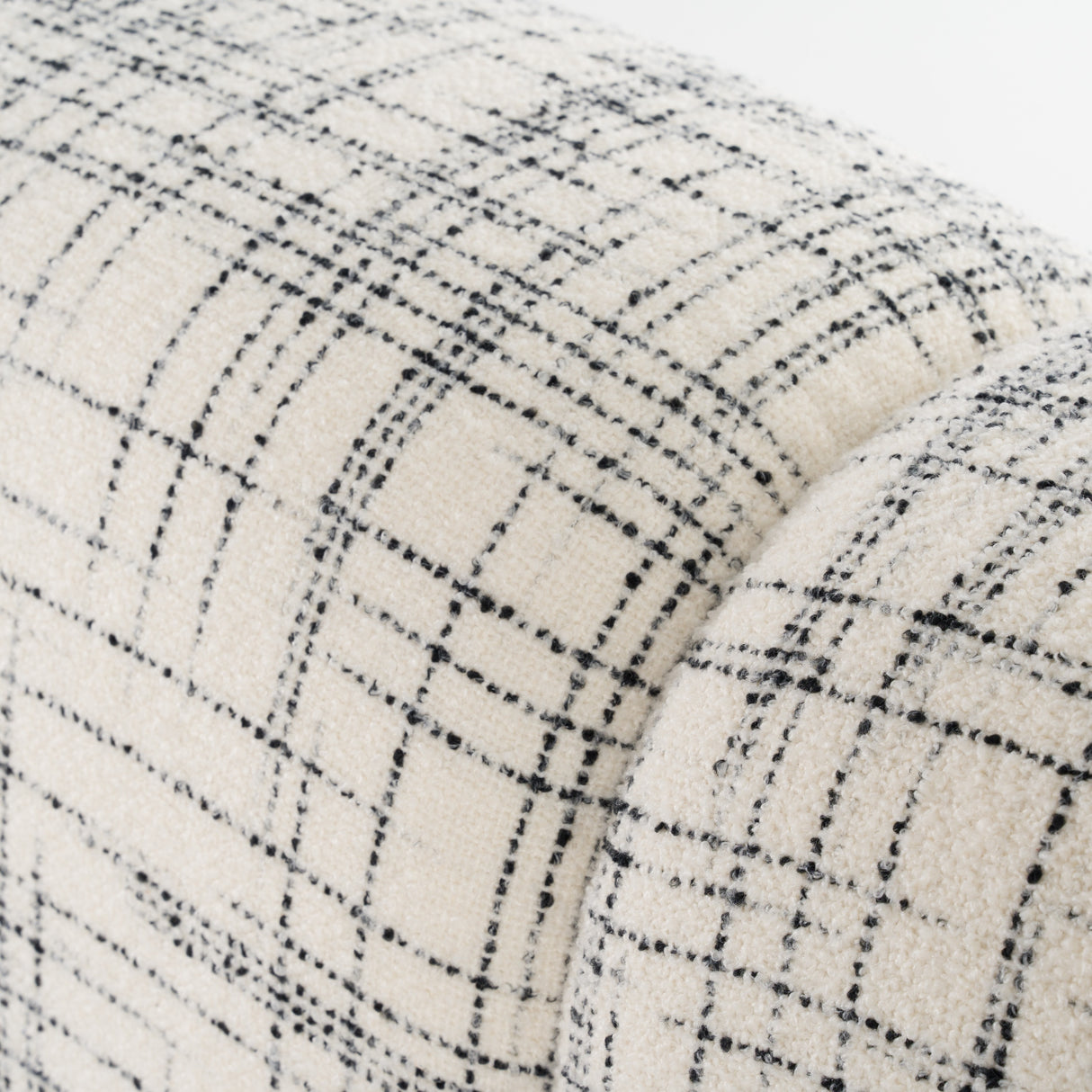Eastern King Shiloh - Modern Off-White + Black Fabric Bed - View Image 1