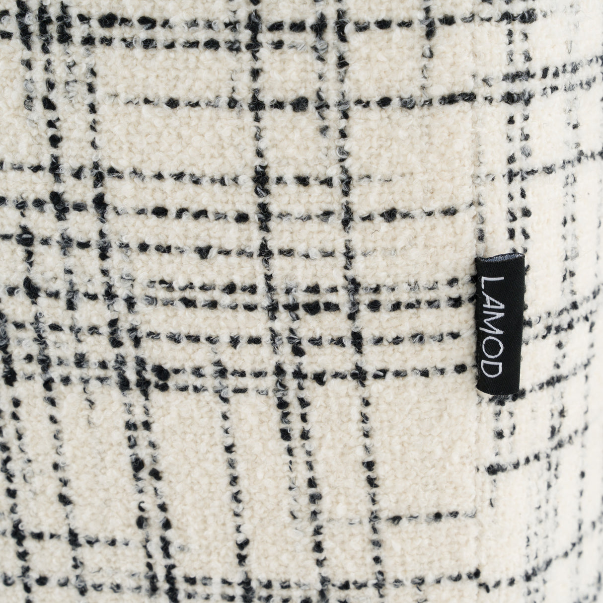 Eastern King Shiloh - Modern Off-White + Black Fabric Bed - View Image 1