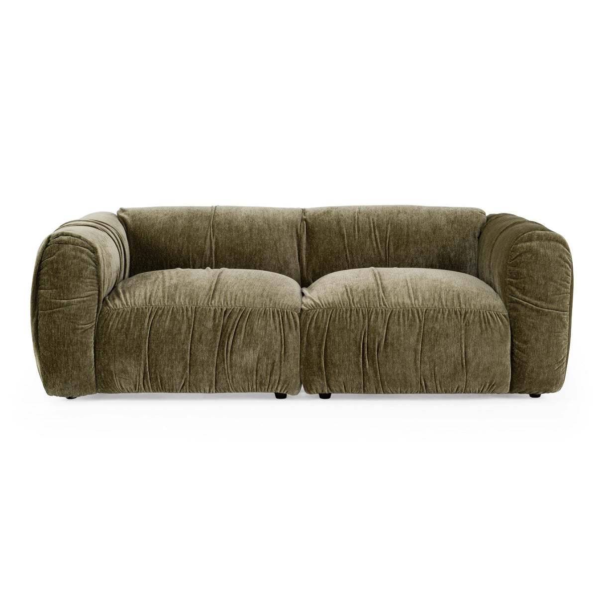 Siegal - Modern Olive Green Fabric Loveseat Sofa - View Image 1