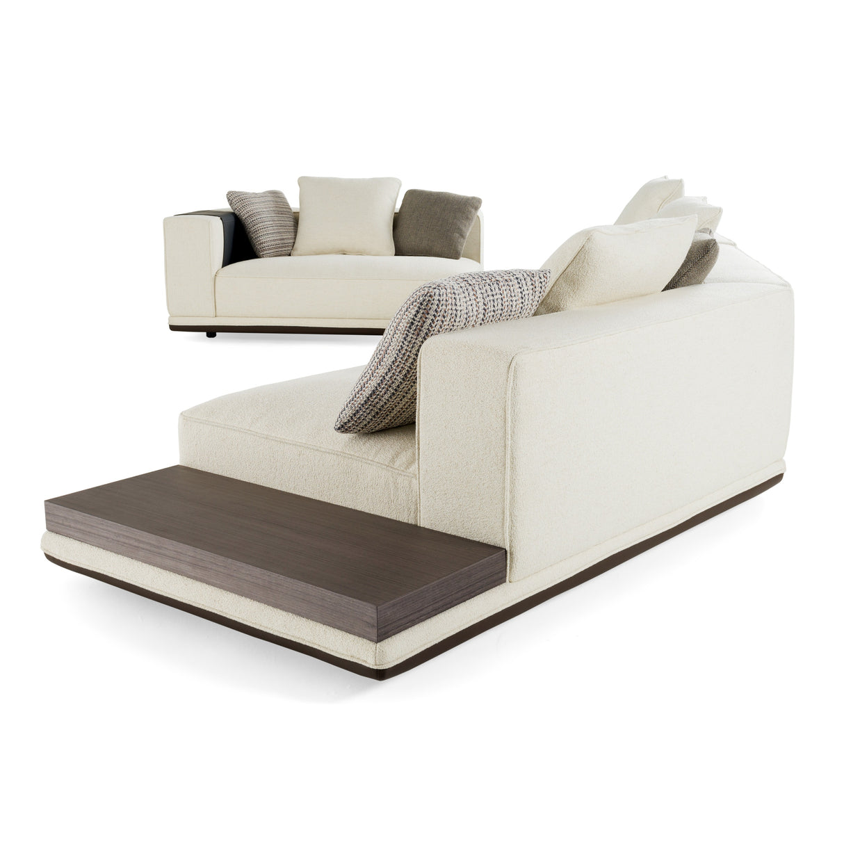 Siret - Modern Ivory Fabric Modular Sectional Sofa W/ Coffee Table - View Image 1