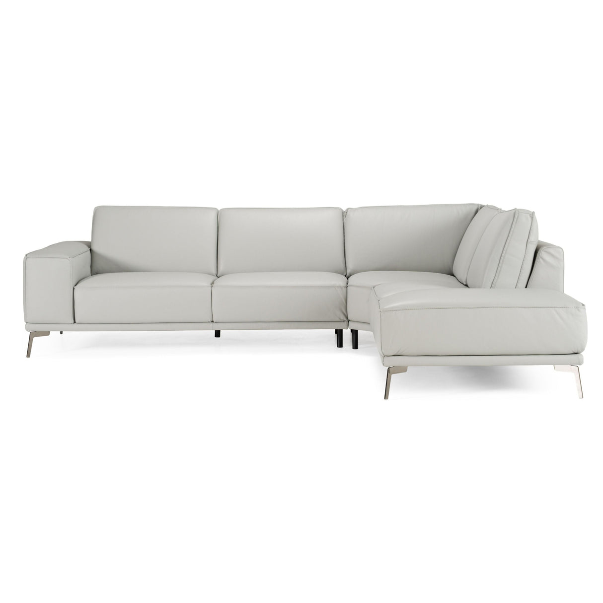 Soho Italian Right-Facing Light Grey Nirvana Leather Sectional Sofa – VIG Furniture - Home Elegance USA