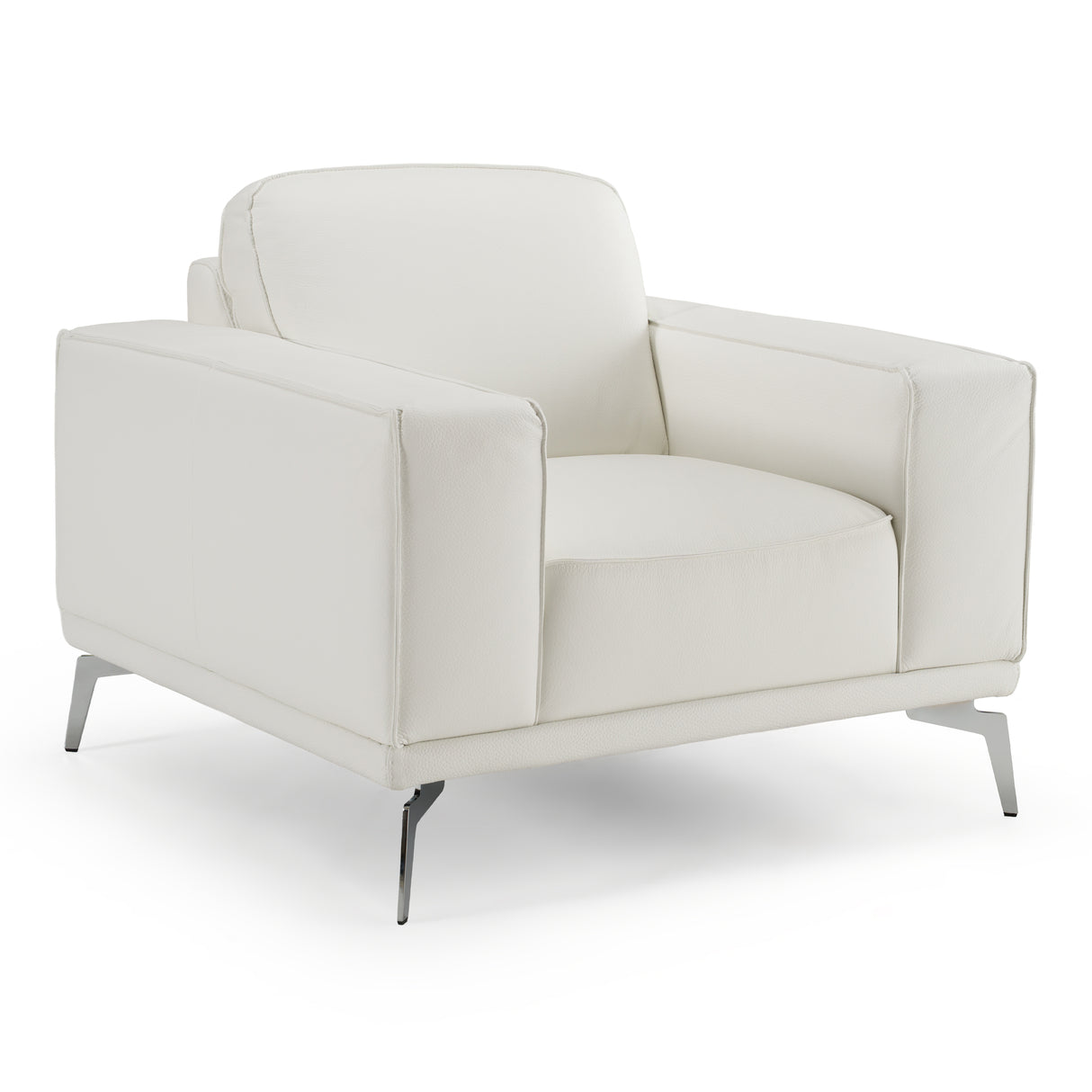 Soho - Contemporary Italian White Leather Armchair - View Image 1