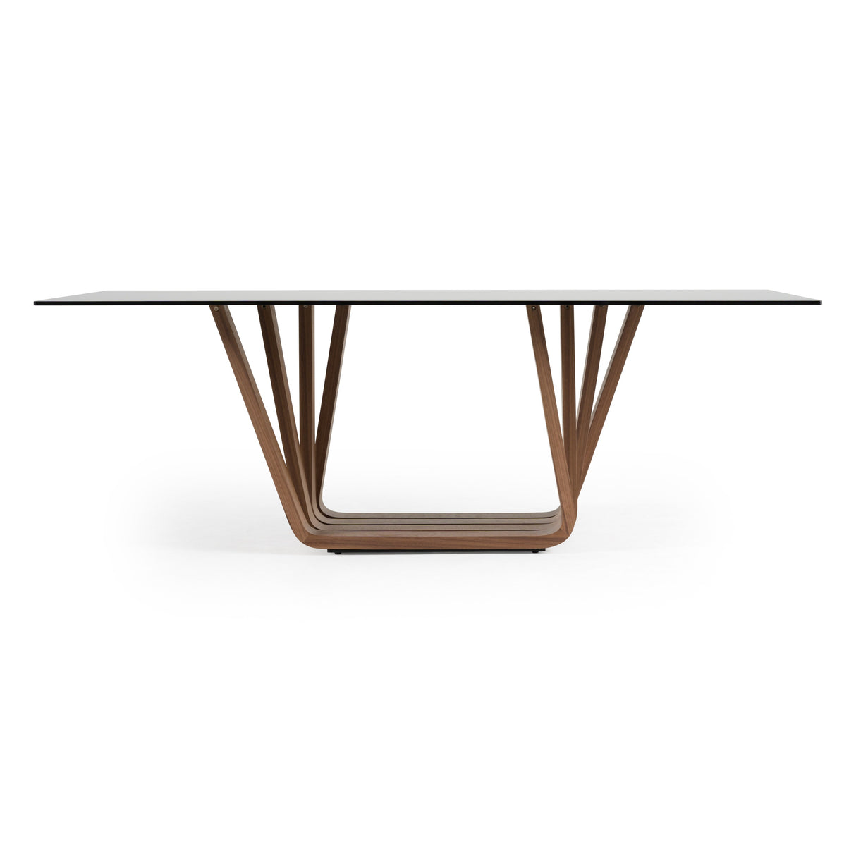 Solvang - Contemporary - Grey Glass + Walnut Rectangular Dining Table - View Image 1