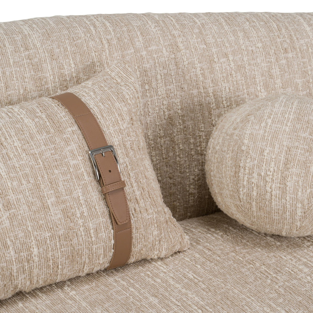 Spiro - Modern Beige Fabric Curved Sectional Sofa - View Image 1