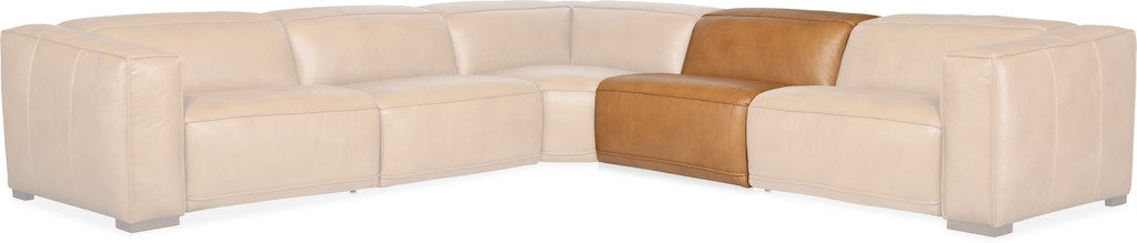 Fresco 6-Seat Power Reclining Sectional Zen Caramel Leather – Hooker Furniture - Home Elegance USA