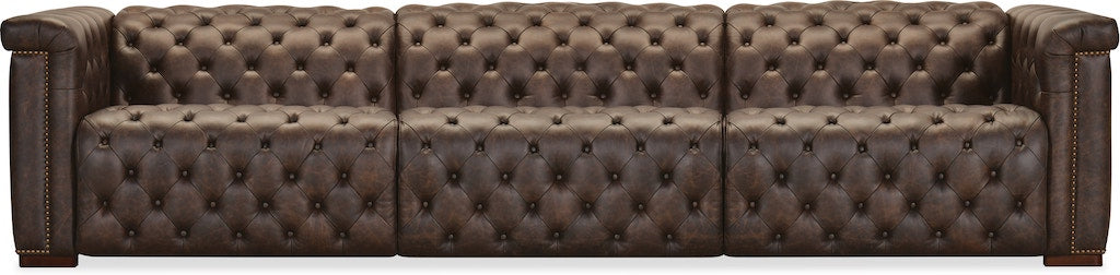 Savion Deux 3-Seat Power Reclining Sofa West Saddlewood Leather – Hooker Furniture (2-PWR) - Home Elegance USA