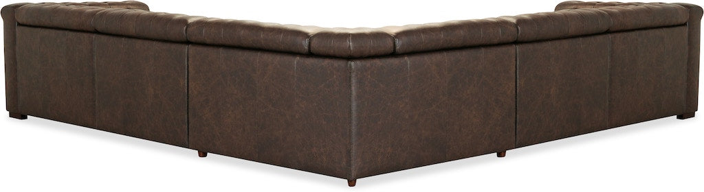 Savion Deux 5-Seat Power Reclining Sectional West Saddlewood Leather – Hooker Furniture (3-PWR) - Home Elegance USA