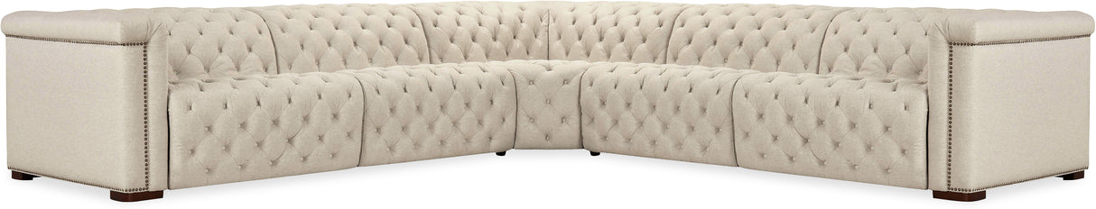 Savion Deux 5-Seat Power Reclining Sectional Aries Beach Fabric – Hooker Furniture (3-PWR) - Home Elegance USA