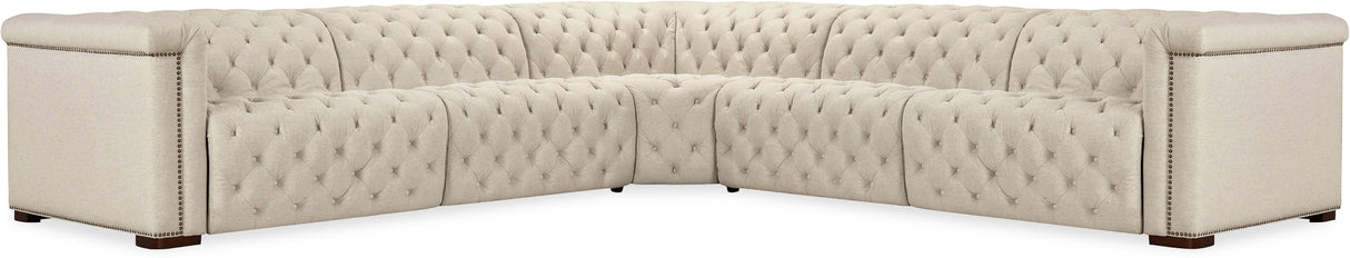 Savion Deux 5-Seat Power Reclining Sectional Aries Beach Fabric – Hooker Furniture (3-PWR) - Home Elegance USA