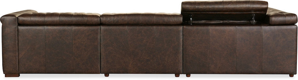 Savion Deux 5-Seat Power Reclining Sectional West Saddlewood Leather – Hooker Furniture - Home Elegance USA