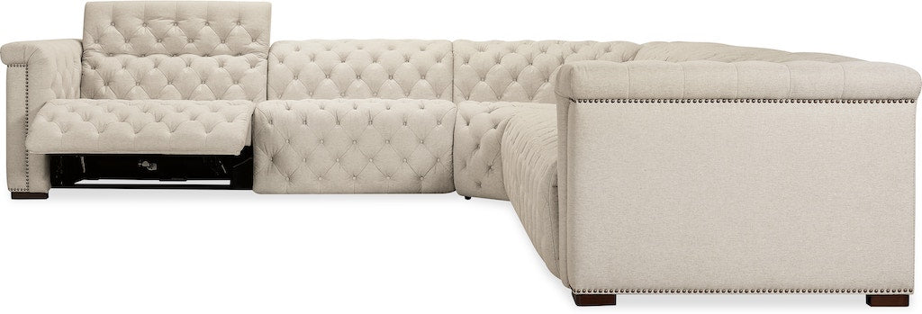 Savion Deux 5-Seat Power Reclining Sectional Aries Beach Fabric – Hooker Furniture (4-PWR) - Home Elegance USA
