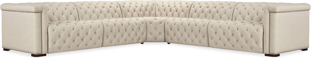 Savion Deux 5-Seat Power Reclining Sectional Aries Beach Fabric – Hooker Furniture (4-PWR) - Home Elegance USA