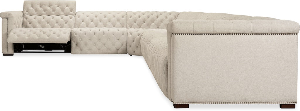 Savion Deux 6-Seat Power Reclining Sectional Aries Beach Fabric – Hooker Furniture (3-PWR) - Home Elegance USA