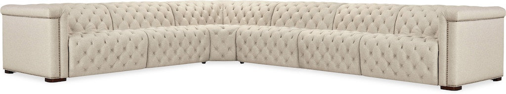 Savion Deux 6-Seat Power Reclining Sectional Aries Beach Fabric – Hooker Furniture (3-PWR) - Home Elegance USA