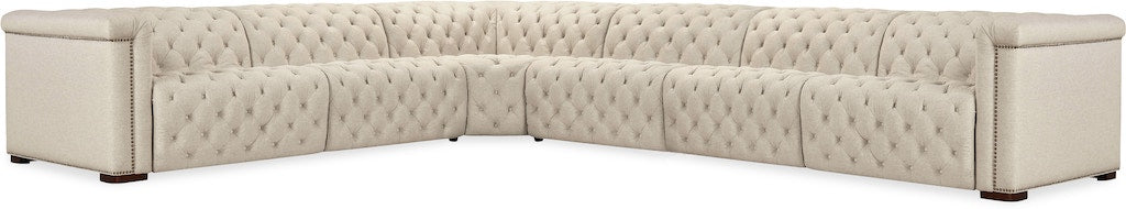 Savion Deux 6-Seat Power Reclining Sectional Aries Beach Fabric – Hooker Furniture (4-PWR) - Home Elegance USA