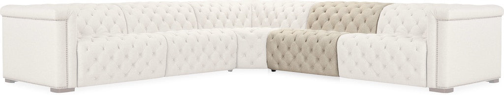 Savion Deux 6-Seat Power Reclining Sectional Aries Beach Fabric – Hooker Furniture (4-PWR) - Home Elegance USA