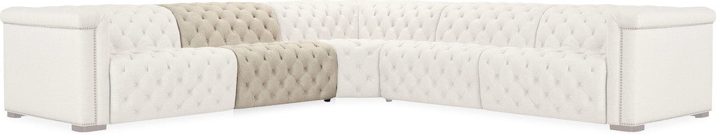 Savion Deux 6-Seat Power Reclining Sectional Aries Beach Fabric – Hooker Furniture (3-PWR) - Home Elegance USA