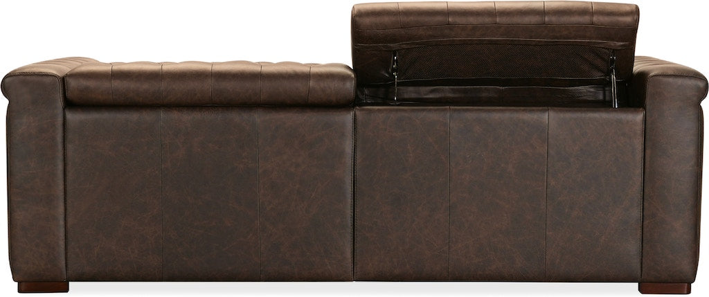 Savion Deux LAF/RAF 2 over 2 Sofa with Power Recliners and Power Headrests West Saddlewood Leather – Hooker Furniture - Home Elegance USA