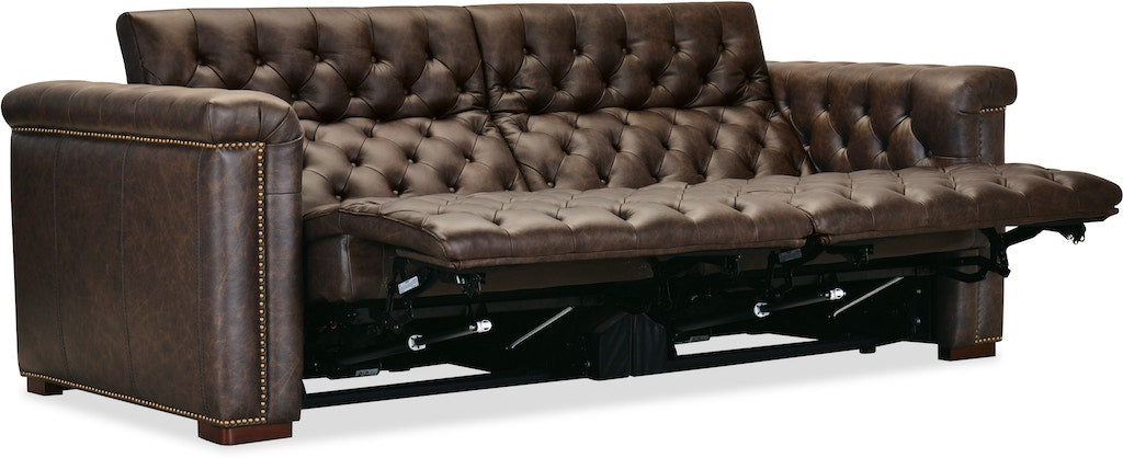 Savion Deux LAF/RAF 2 over 2 Sofa with Power Recliners and Power Headrests West Saddlewood Leather – Hooker Furniture - Home Elegance USA