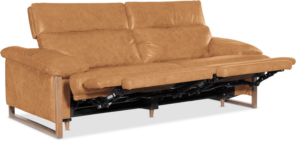 Jericho Power Sofa with Power Headrest Dallas Toffee Leather – Hooker Furniture - Home Elegance USA