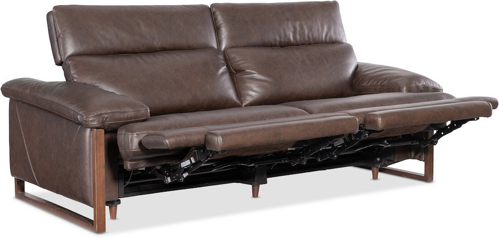 Jericho Power Sofa with Power Headrest Dallas Americano Leather – Hooker Furniture - Home Elegance USA