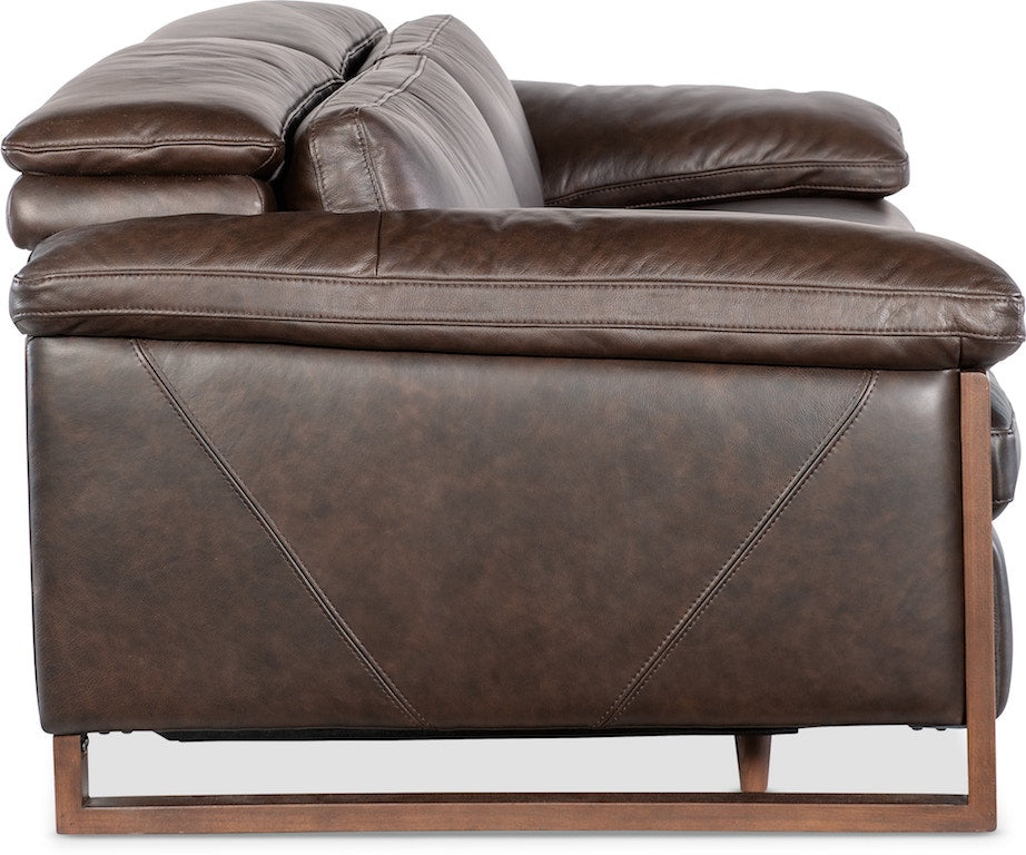 Jericho Power Sofa with Power Headrest Dallas Americano Leather – Hooker Furniture - Home Elegance USA