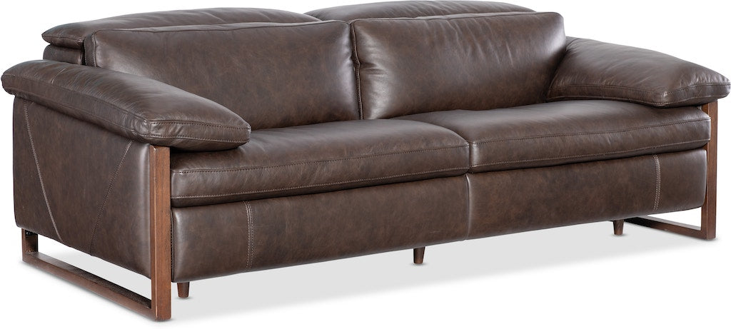 Jericho Power Sofa with Power Headrest Dallas Americano Leather – Hooker Furniture - Home Elegance USA