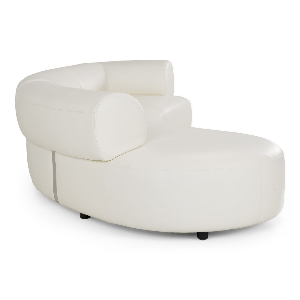 Stuart - Contemporary White Leather Left Facing Chaise Sectional Sofa - View Image 1