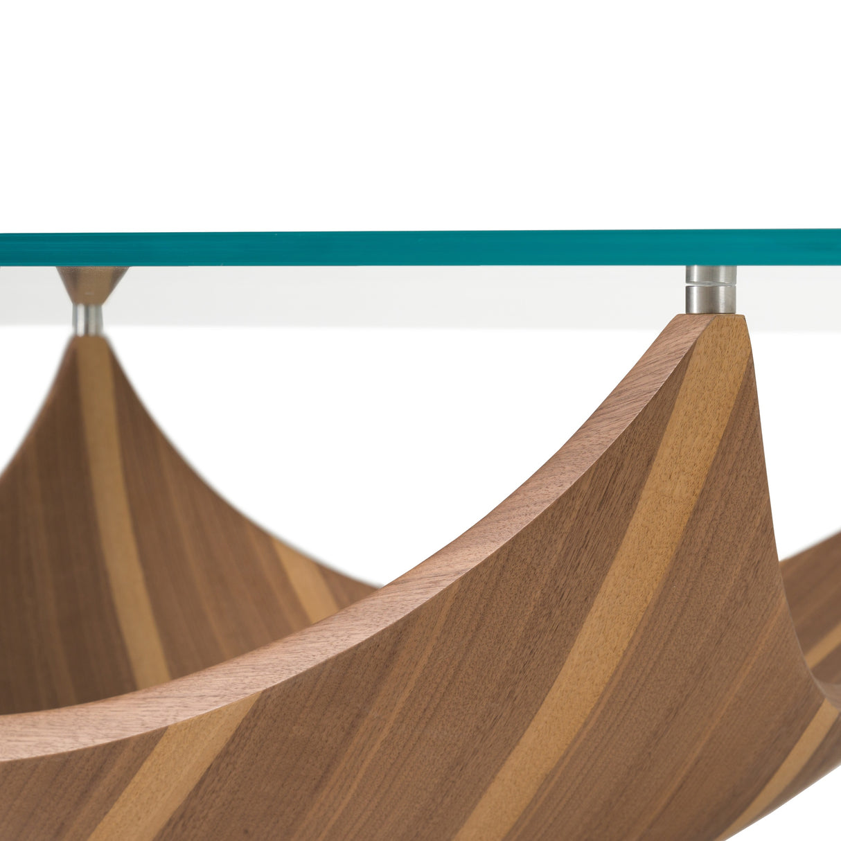 Sunrise - Contemporary Glass + Walnut Square Coffee Table - View Image 1
