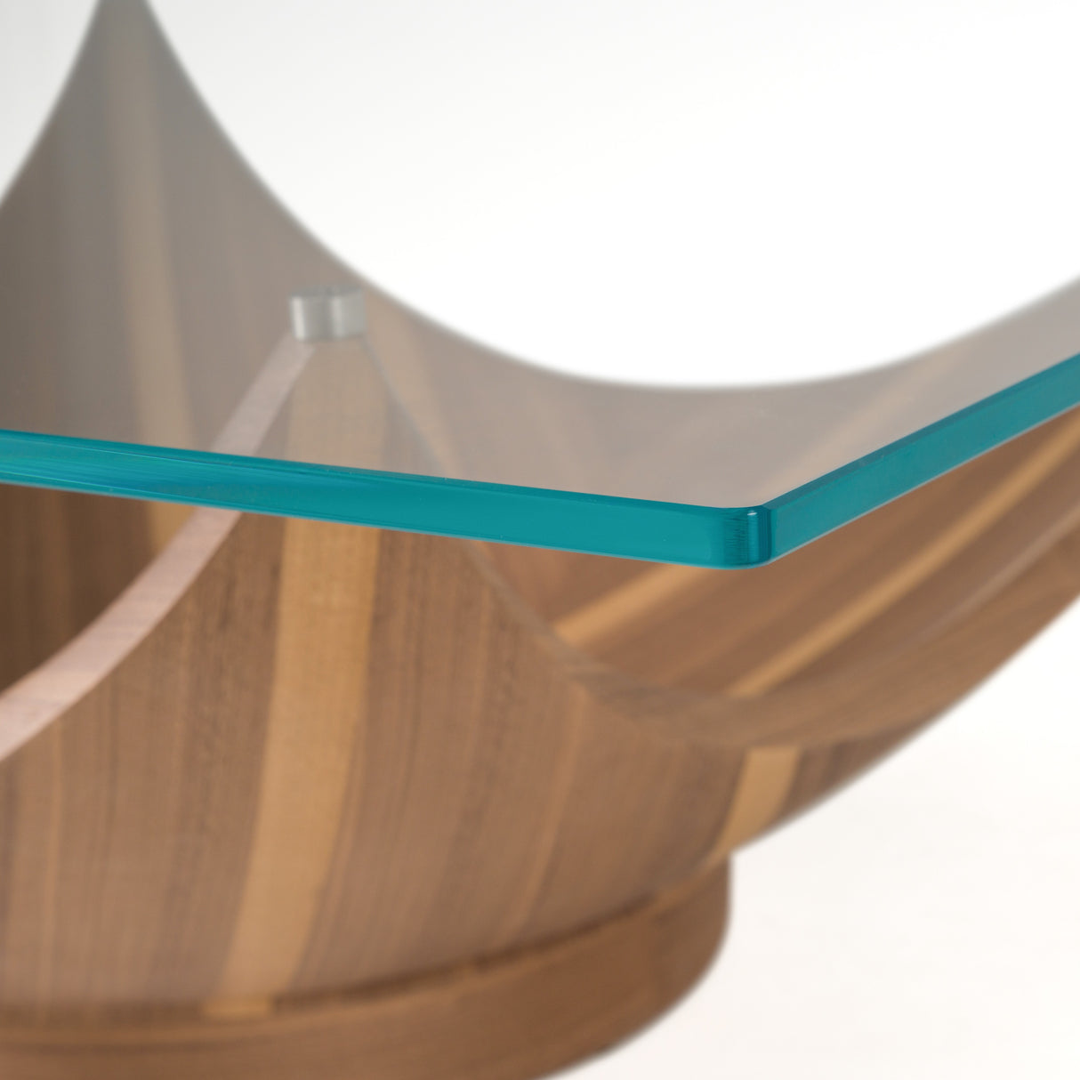 Sunrise - Contemporary Glass + Walnut Square Coffee Table - View Image 1