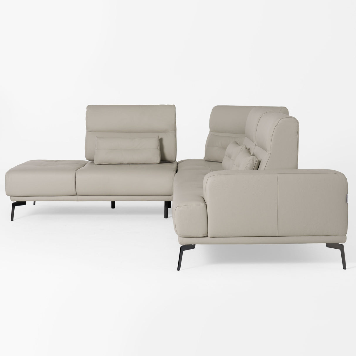 Lamod Italia Sunset - Contemporary Italian Grey Leather Right Facing Sectional Sofa