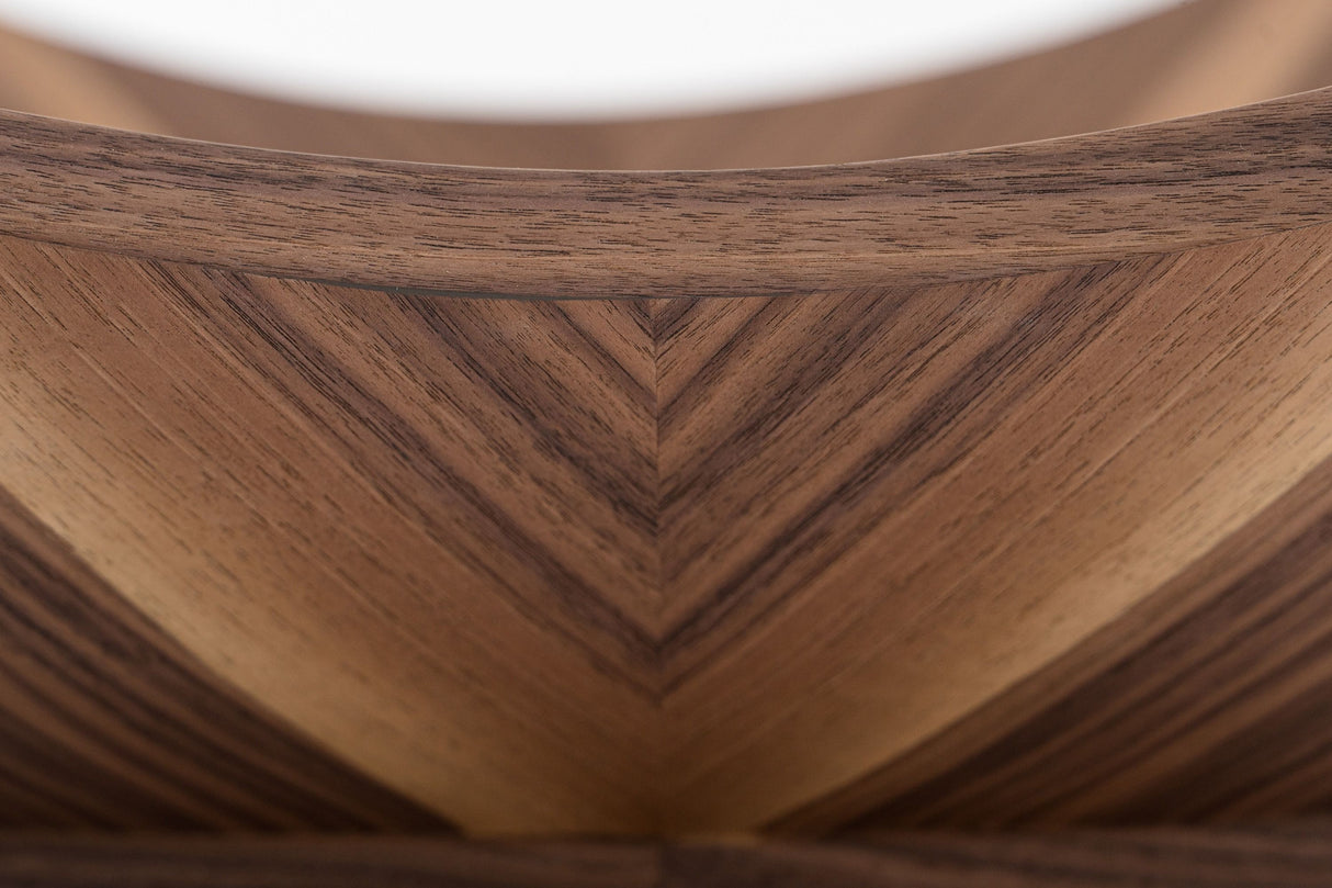 Modrest Sunset - Contemporary Glass + Walnut Square Coffee Table - Home Elegance USA