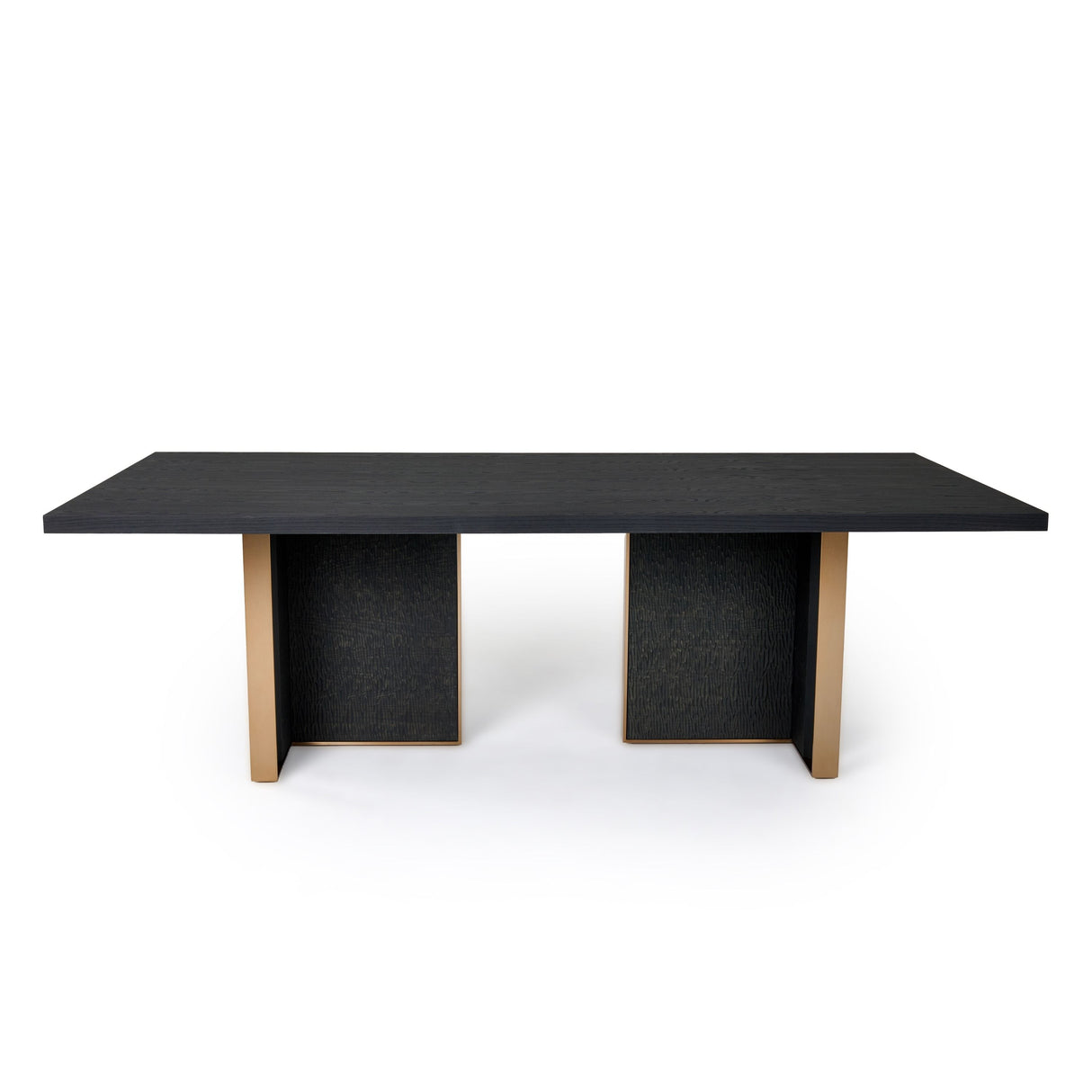 Modrest Tasha - Modern Black Ash + Brushed Gold Rectangular Dining Table