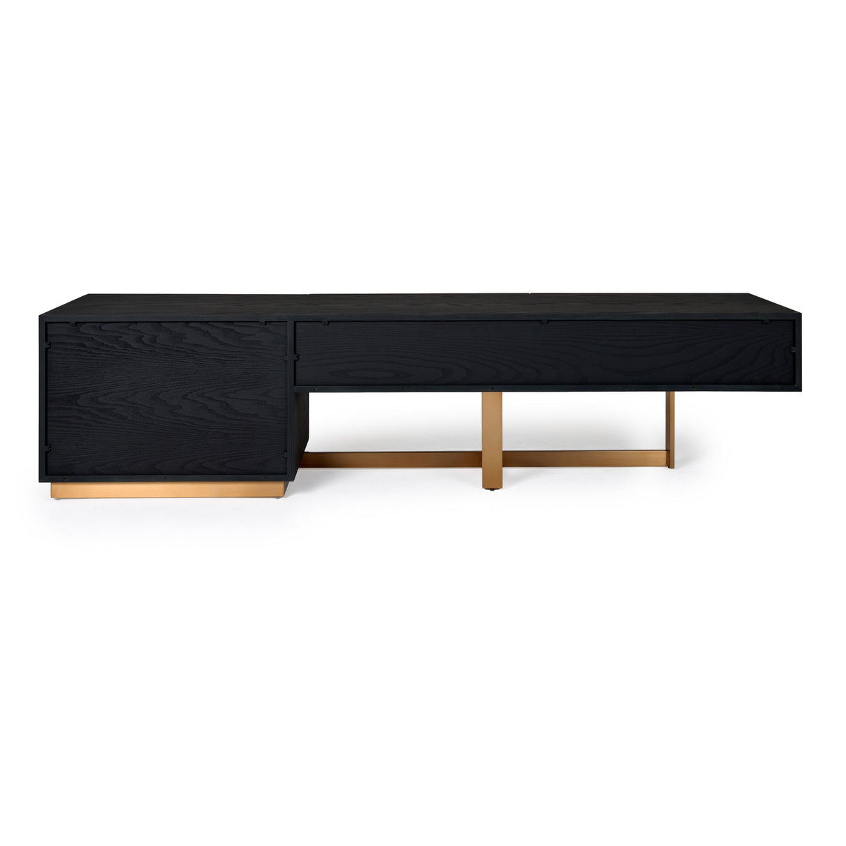 Modrest Tasha - Modern Black Ash + Brushed Gold TV Stand