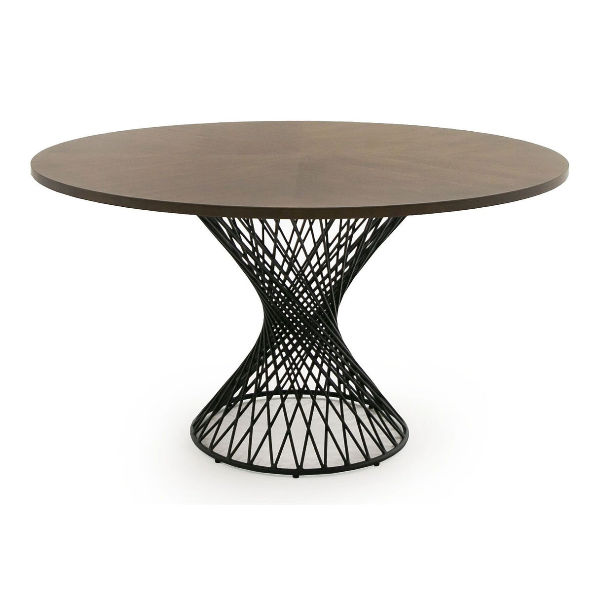 Modrest Theresa Modern Round Walnut & Black Table Vgmamit-5210
