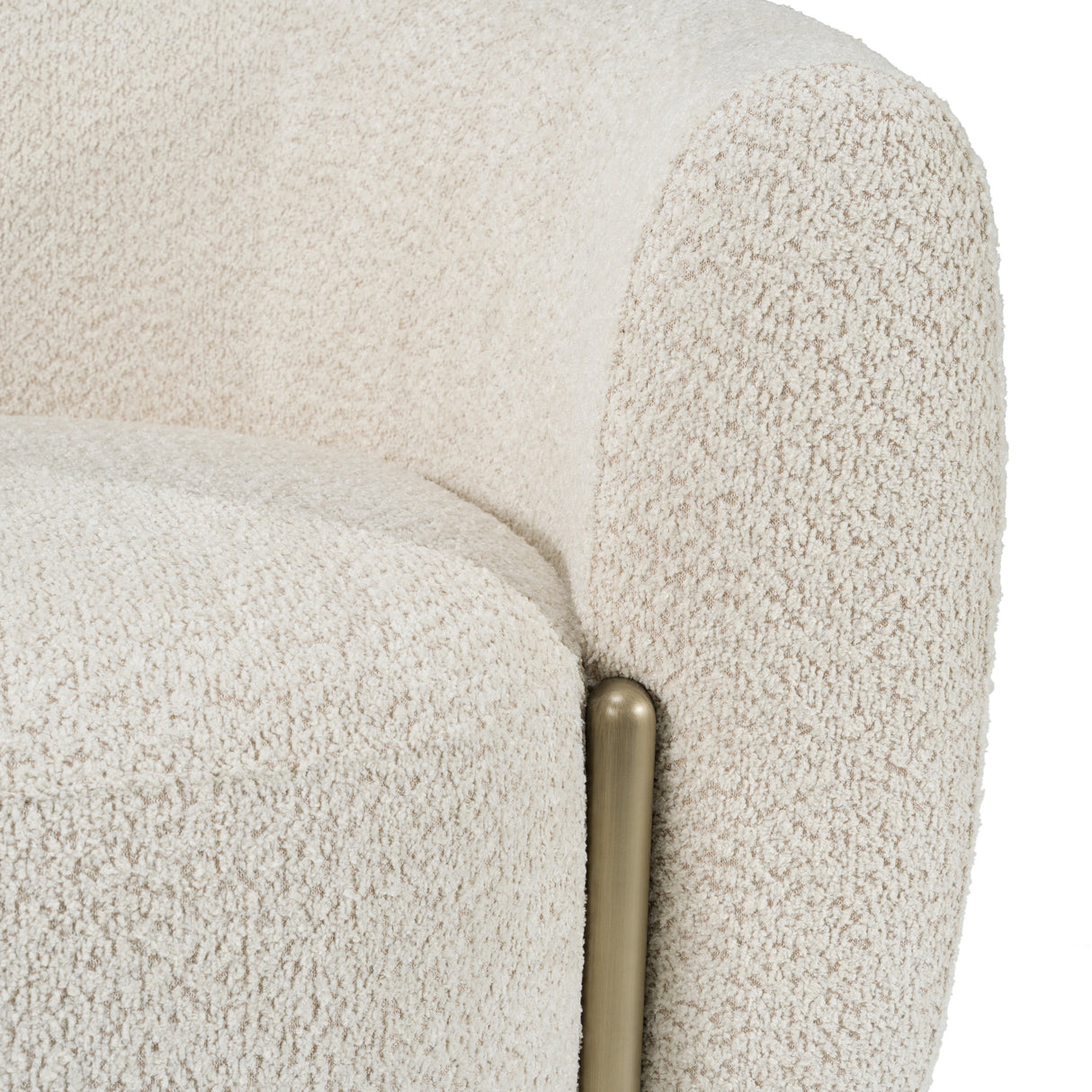 Thrive - Modern Beige Fabric + Antique Brass Sofa - View Image 1