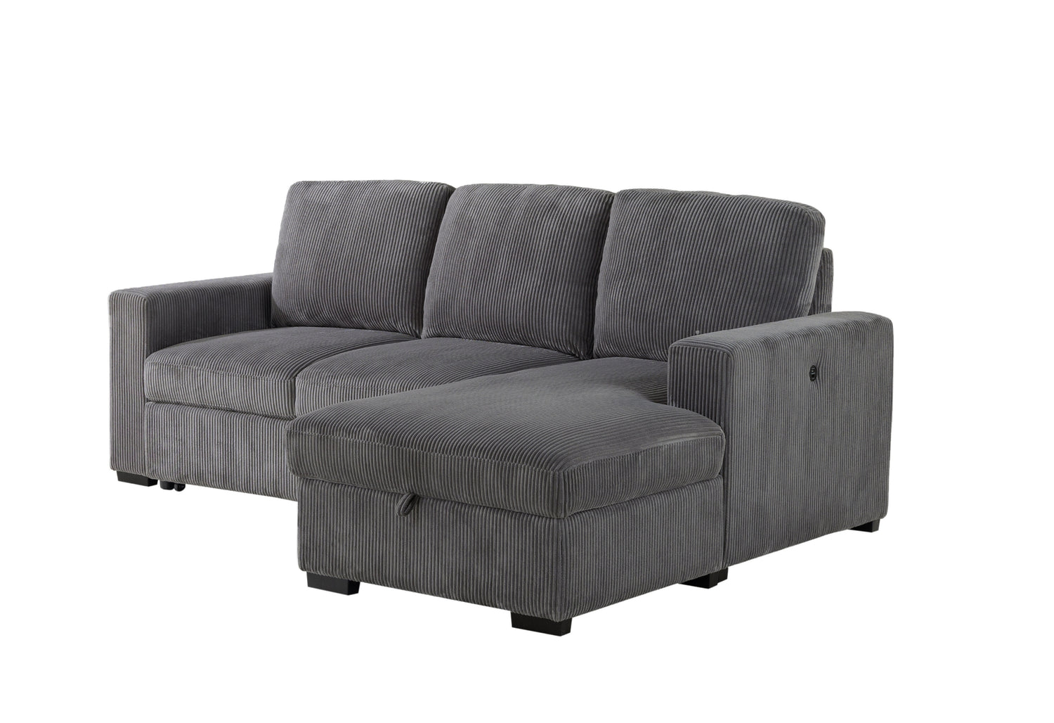 U2660 Grey L Sectional With Pullout | Global Furniture USA